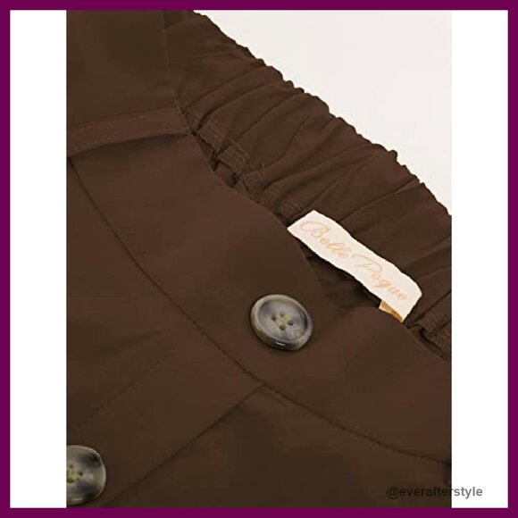 Vintage Stretch High Waist A-Line Flared Midi Skirt with Pockets & Belt - Picture 7 of 8